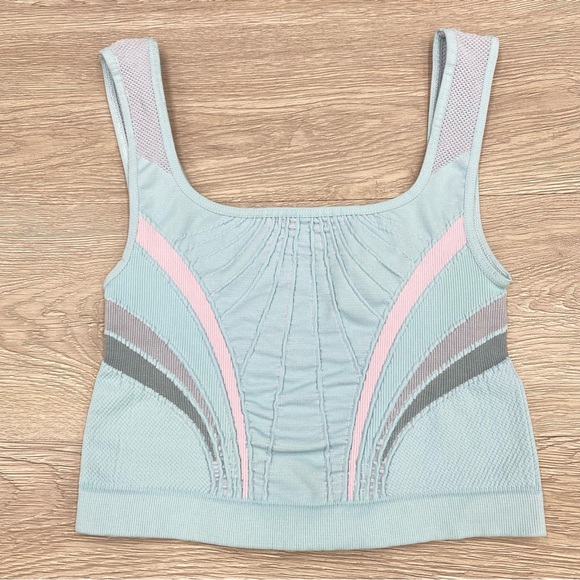 Free People Tops - 𝅺NWT Free People Movement The Essence Rib Crop Tank in Teal Combo